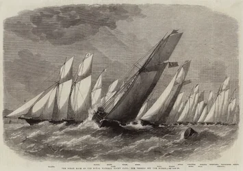 Das Ozeanrennen des Royal Victoria Yacht Club, die Schiffe vor dem Noman